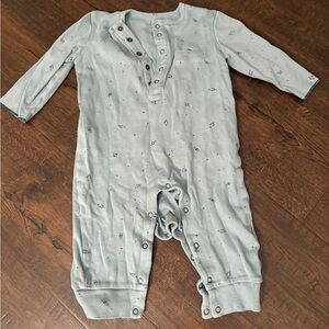 Pehr Soft Light Blue Baby One-Piece Romper - Spaceships